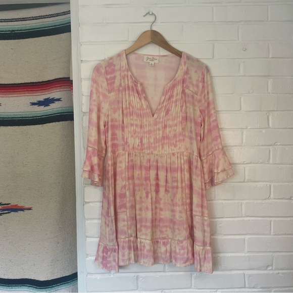 Julie Brown NYC Cool Whip Rocky Dress Pink 3/4 Sleeve Casual Resort Size Large - Picture 10 of 15